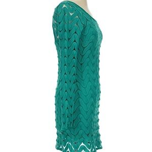 Free People Wild Thing Emerald Green Crochet Dress Size Medium Preppy Boho Party